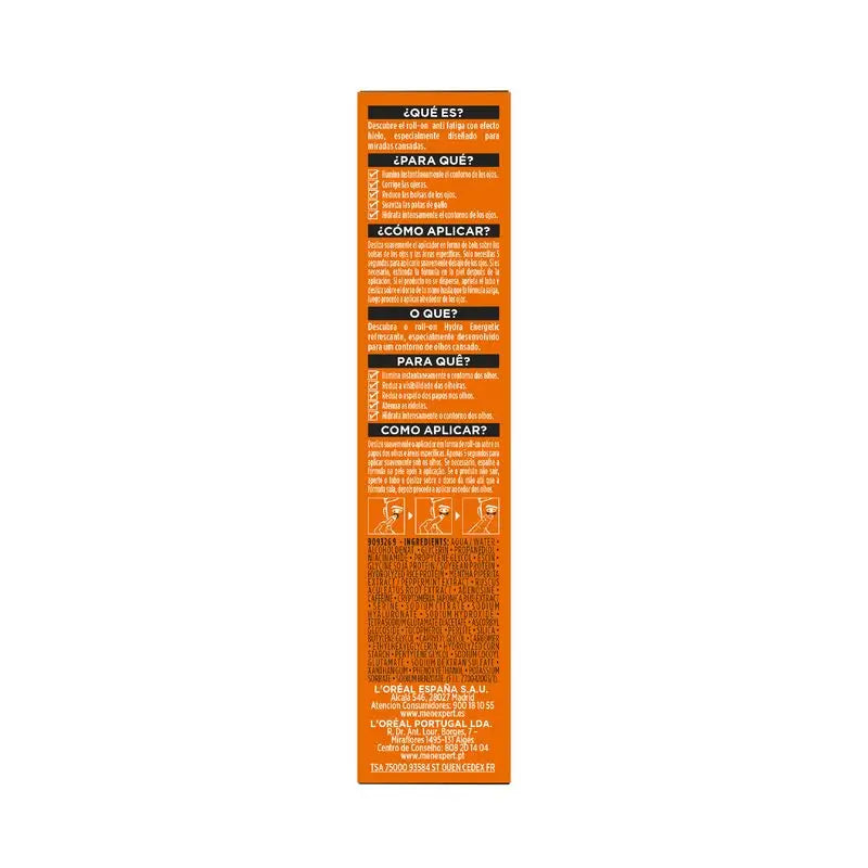 L'Oréal Paris Uomo Expert Hydra Energetic Roll-On Occhi Effetto Ghiaccio Anti Borse e Anti Occhiaie Per Uomo - 10 Ml