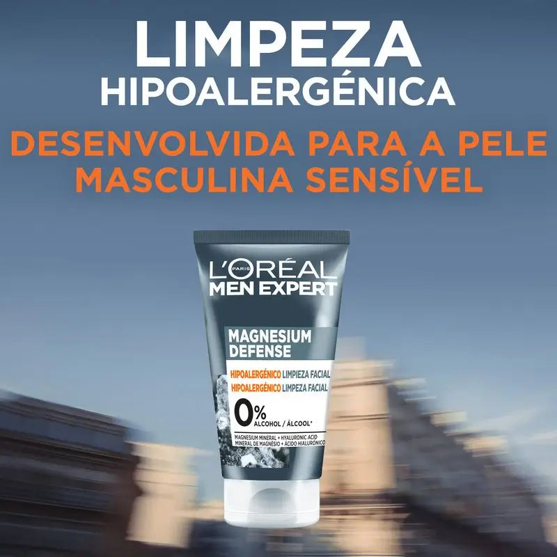 L'Oréal Paris Men Expert Facial Cleansing Magnesium Defense: ipoallergenico, minerale di magnesio e acido ialuronico