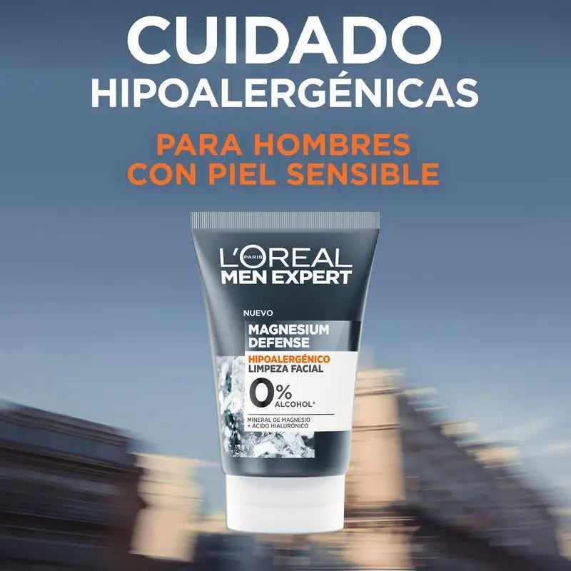 L'Oréal Paris Men Expert Facial Cleansing Magnesium Defense: ipoallergenico, minerale di magnesio e acido ialuronico