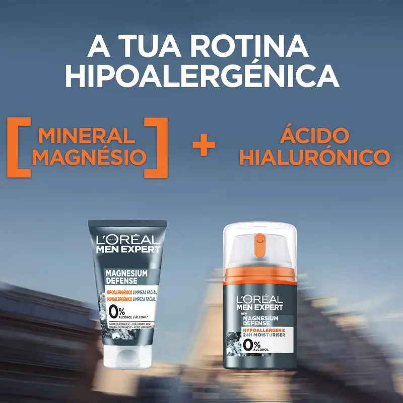L'Oréal Paris Men Expert Facial Cleansing Magnesium Defense: ipoallergenico, minerale di magnesio e acido ialuronico