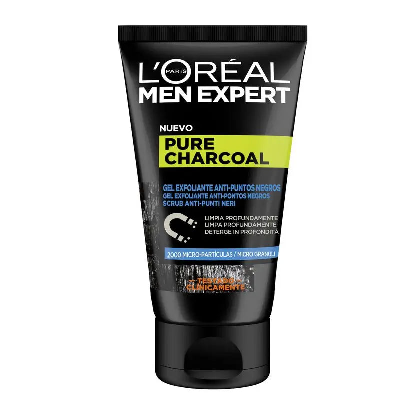 L'Oréal Paris Men Expert Gel Esfoliante Anti-Capelli Neri al Carbone Puro 100 Ml