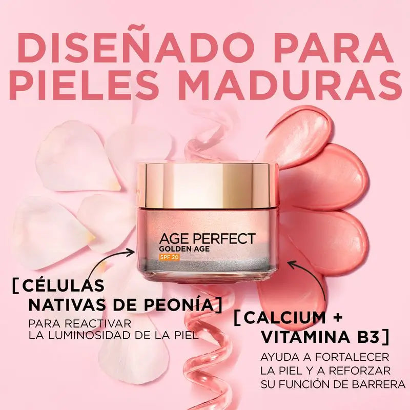 L'Oréal Paris Age Perfect Crema Giorno Protezione Solare Età Dorata Spf 20 Pelle Matura e Spenta