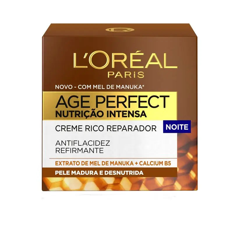 L'Oréal Paris Age Perfect Intense Nutrition Crema Notte Ricca Riparatrice Pelle Matura e Denutrita 50Ml