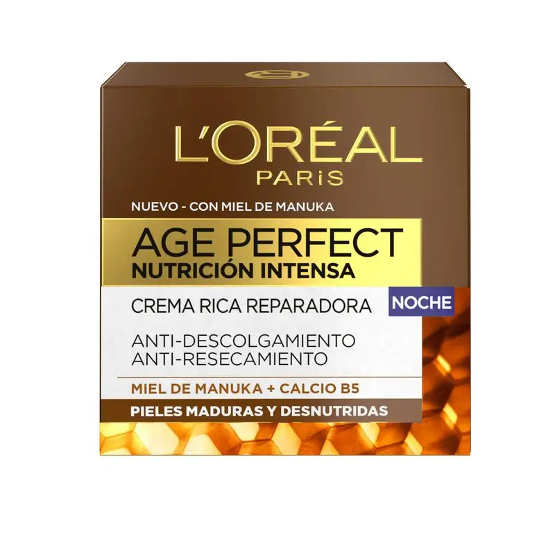L'Oréal Paris Age Perfect Intense Nutrition Crema Notte Ricca Riparatrice Pelle Matura e Denutrita 50Ml