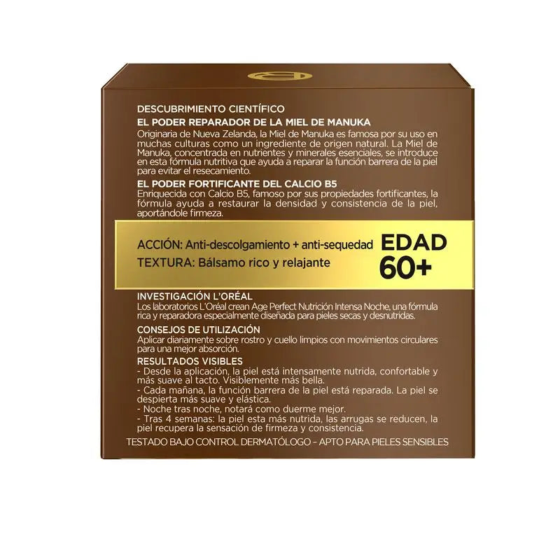 L'Oréal Paris Age Perfect Intense Nutrition Crema Notte Ricca Riparatrice Pelle Matura e Denutrita 50Ml