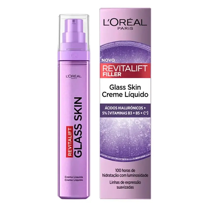 L'Oréal Paris Crema liquida per pelle di vetro anti-età Revitalift Filler, 50 ml