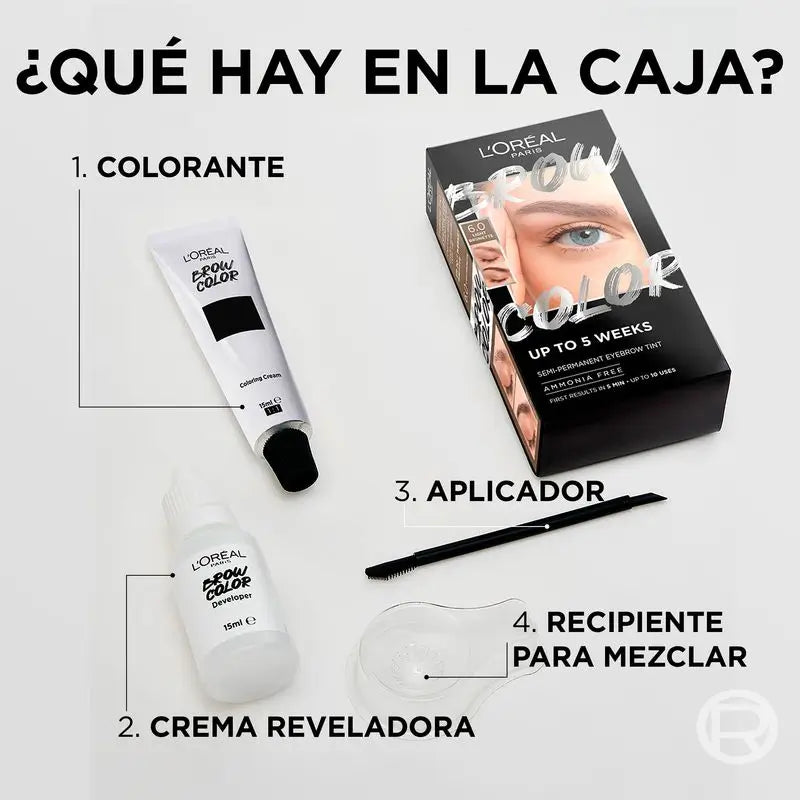 L'Oréal Paris Brow Colour Colore Sopracciglia Semi-Permanente 1.0 Nero