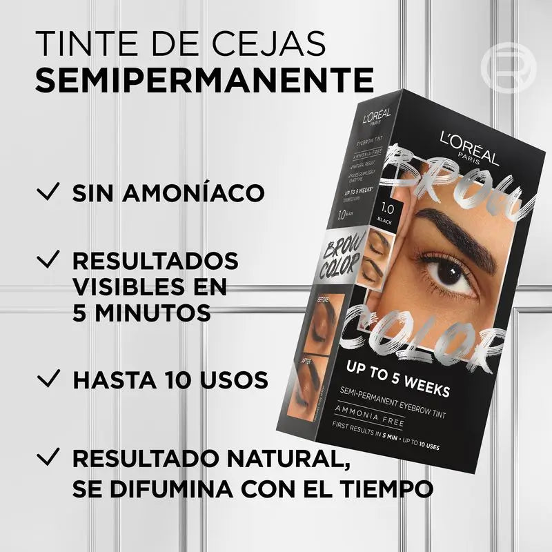 L'Oréal Paris Brow Colour Colore Sopracciglia Semi-Permanente 1.0 Nero