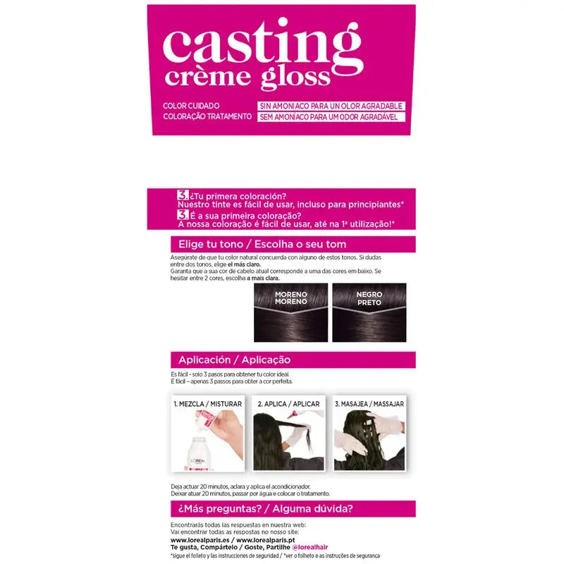 L'Oréal Paris Casting Creme Gloss Colore Bagno 200 Nero Ebano