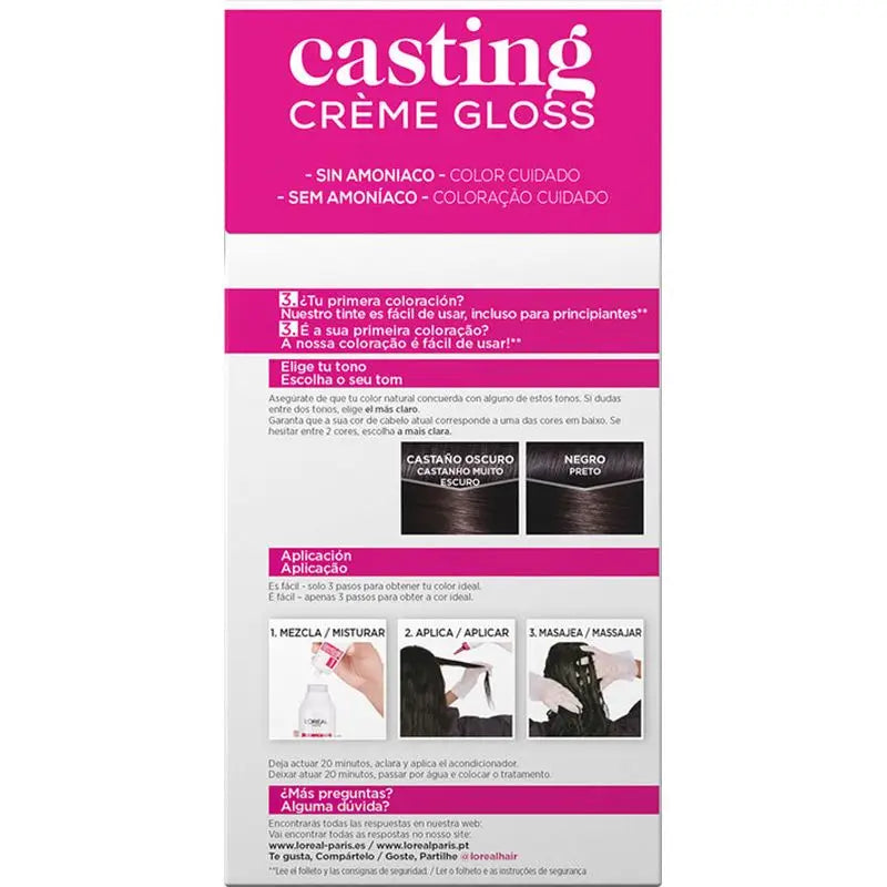 L'Oréal Paris Casting Creme Gloss Colore Bagno 200 Nero Ebano