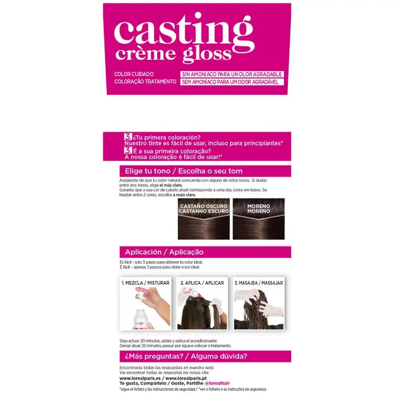 L'Oréal Paris Casting Creme Gloss Colore Bagno 300 Marrone Scuro