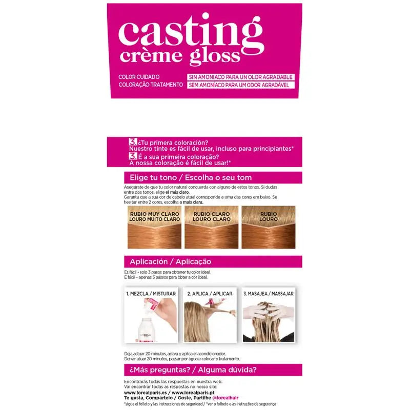 L'Oréal Paris Casting Creme Gloss Colore Bagno 834 Biondo Ambra
