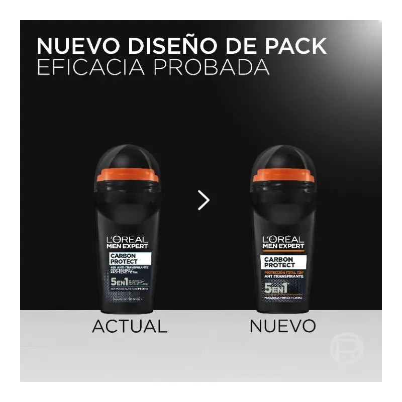 L'Oreal Paris Roll-On Deodorante Roll-On, Protezione Totale 48H, Uomo, 50 ml
