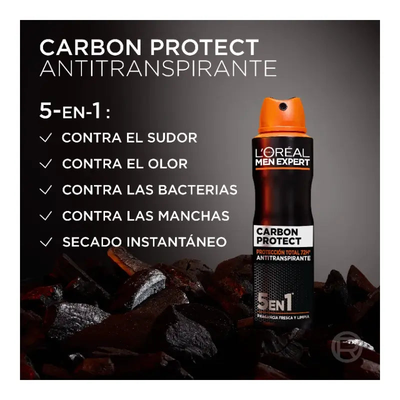 L'Oreal Paris Deodorant Spray, Protezione Totale 48H, Uomo, 150 ml