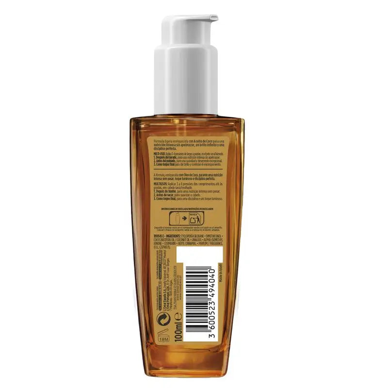 L'Oréal Paris Elvive Olio di Cocco Straordinario, Trattamento Uso Universale per Capelli Normali e Secchi 100Ml