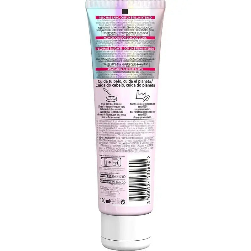 L'Oréal Paris Elvive Balsamo Gloss Glicolico Acido Glicolico Balsamo Capelli Morbidi e Lucenti