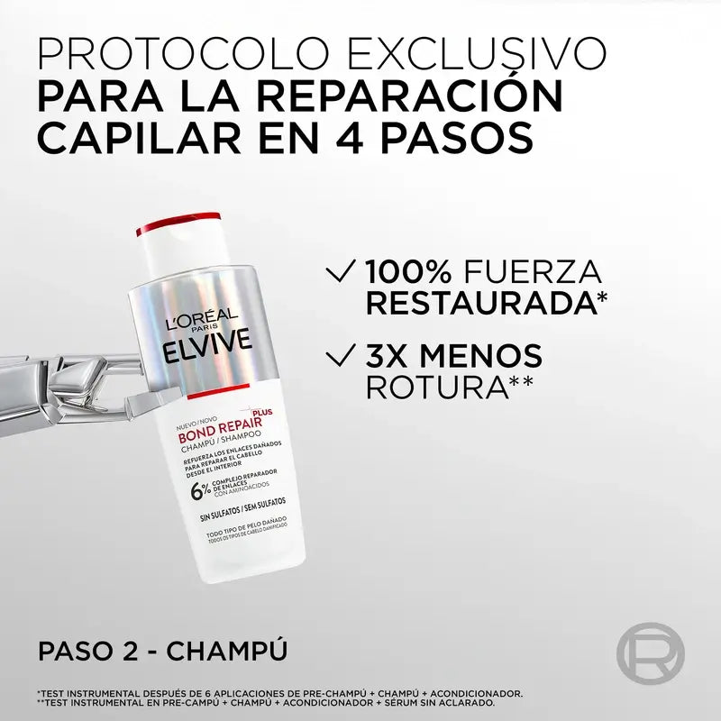 L'Oréal Paris Elvive Bond Repair Plus Shampoo Fortificante, 200 ml