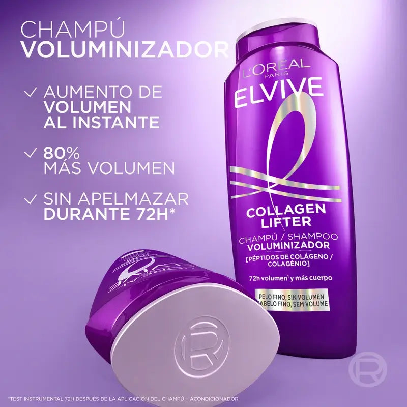 L'Oréal Paris Elvive Shampoo Volumizzante, con Peptidi di Collagene, 700 ml