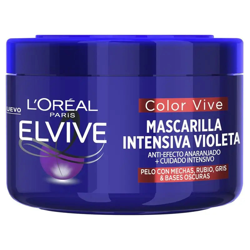 L'Oréal Paris Elvive Color Vive Mask: Viola opacizzante per capelli biondi, grigi o con mèches, 250ml