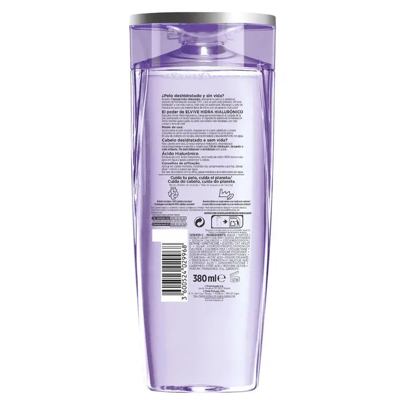 L'Oréal Paris Elvive Hydra Hyaluronic 72H Shampoo idratante 380 Ml