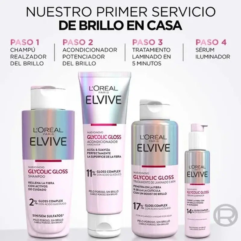 L'Oréal Paris Elvive Glycolic Gloss Serum con Acido Glicolico Capelli Morbidi e Lucenti