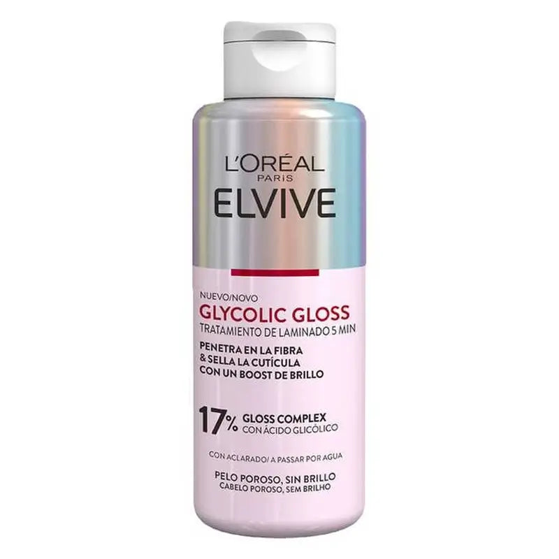 L'Oréal Paris Elvive 5 Min. Trattamento Gloss Glicolico con Acido Glicolico Capelli Morbidi e Lucenti