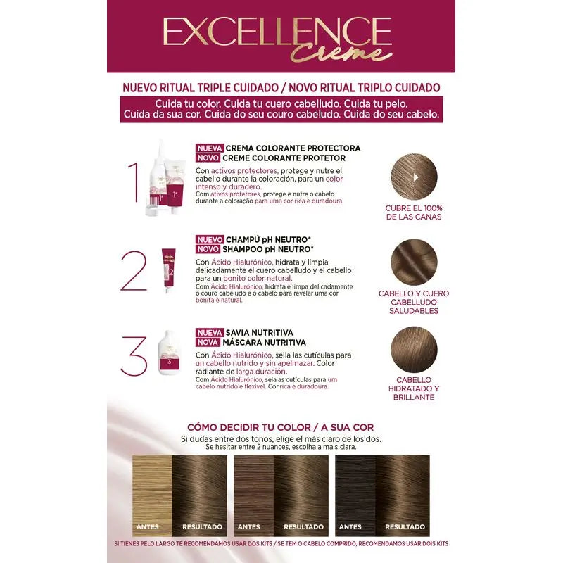 L'Oréal Paris Excellence Creme Colore permanente per capelli - Tonalità 6 Biondo scuro