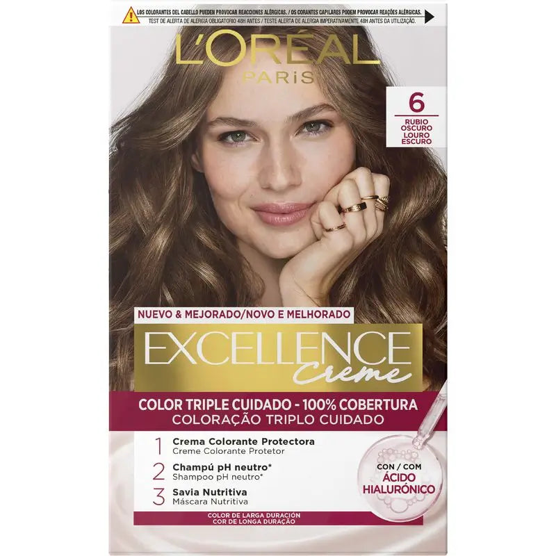 L'Oréal Paris Excellence Creme Colore permanente per capelli - Tonalità 6 Biondo scuro
