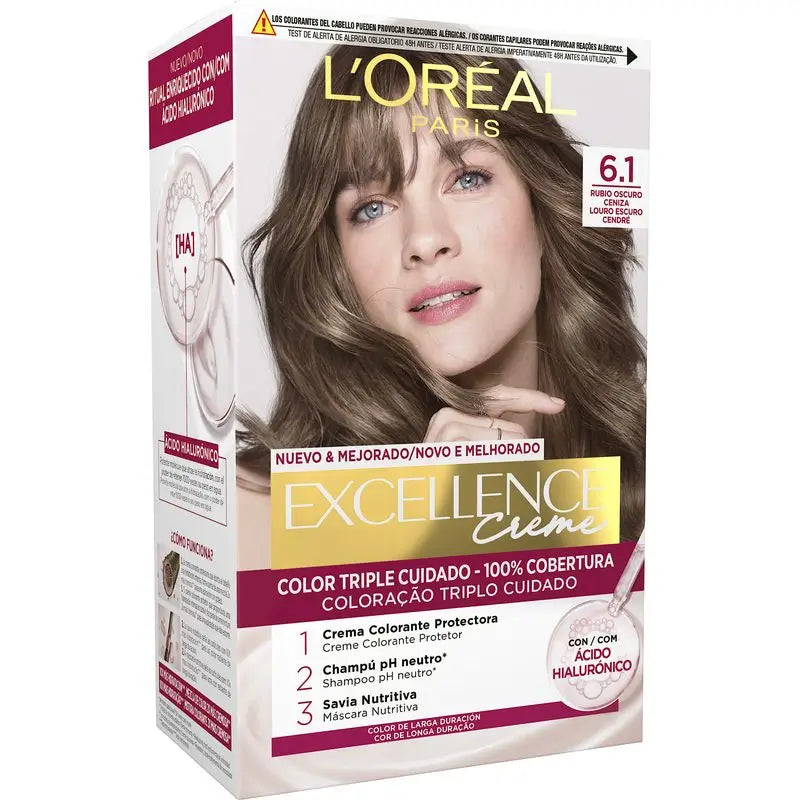 L'Oréal Paris Excellence Creme Colore Permanente - Tonalità 6.1 Biondo Cenere Scuro