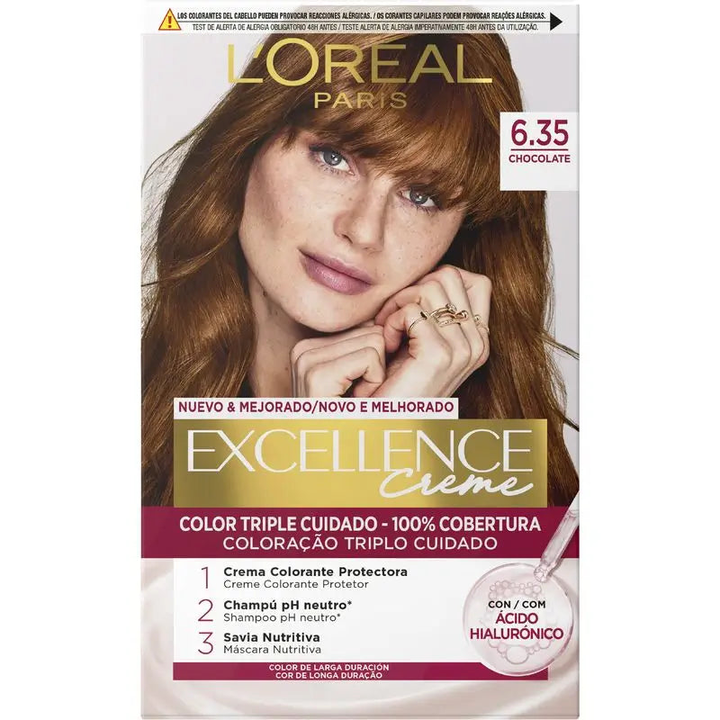 L'Oréal Paris Excellence Creme Colore permanente per capelli - Tonalità 6.35 Cioccolato