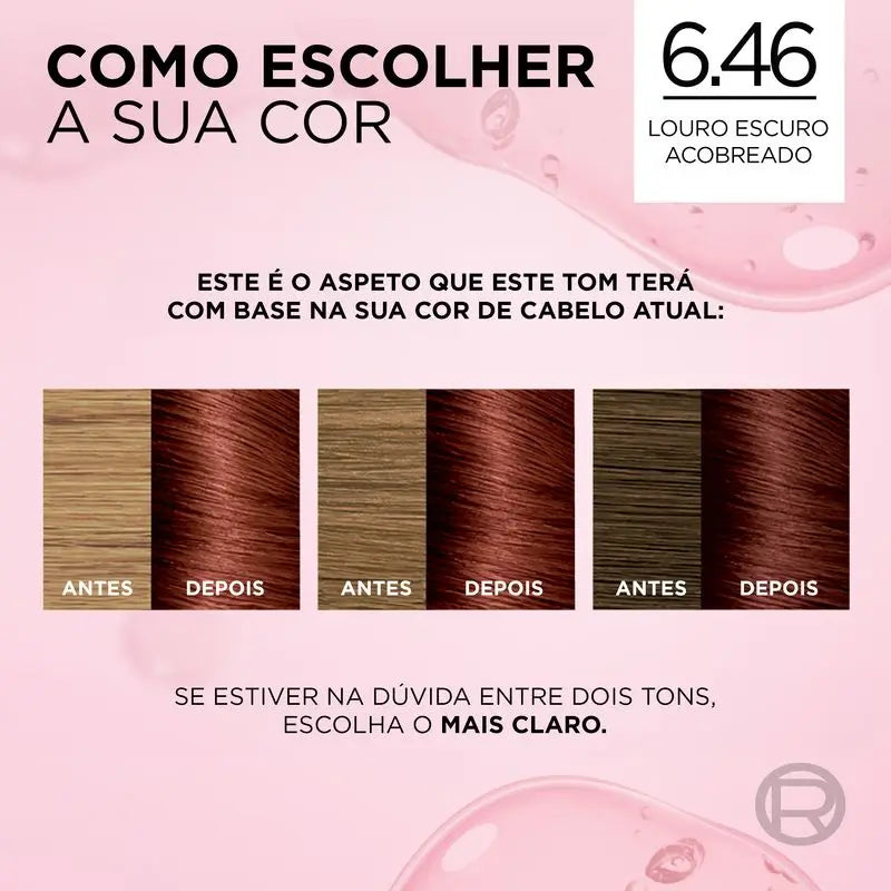 L'Oréal Paris Excellence Creme Colore Permanente per Capelli - Tonalità 6.46 Biondo Scuro Ramato