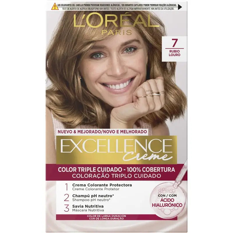 L'Oréal Paris Excellence Creme Colore permanente per capelli - Tonalità 7 Biondo