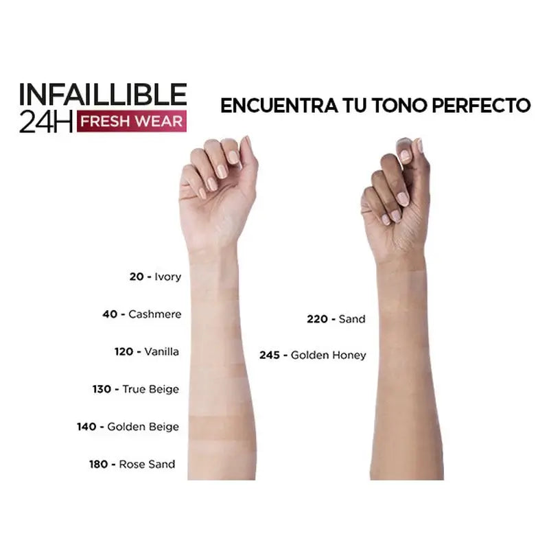 L'Oréal Paris Infallible 24H Long Lasting Matte Compact Powder Shade 140 Golden Beige Per pelli medie