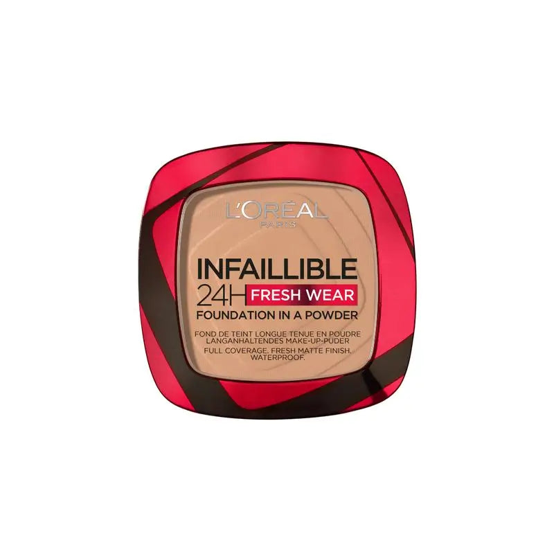 L'Oréal Paris Infallible 24H Long Lasting Matte Compact Powder Shade 220 Sand Per pelli mediamente scure