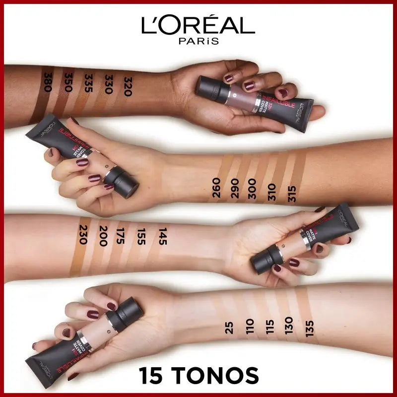 L'Oréal Paris Infallible 32H Matte Cover Base Copertura opaca ad alta copertura 115 30Ml Con niacinamide, Spf25, resistente all'acqua