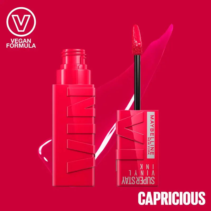 Maybelline New York Rossetto Effetto Vinile Superstay Inchiostro Vinile, Vinile Fisso, 45 Capriccioso
