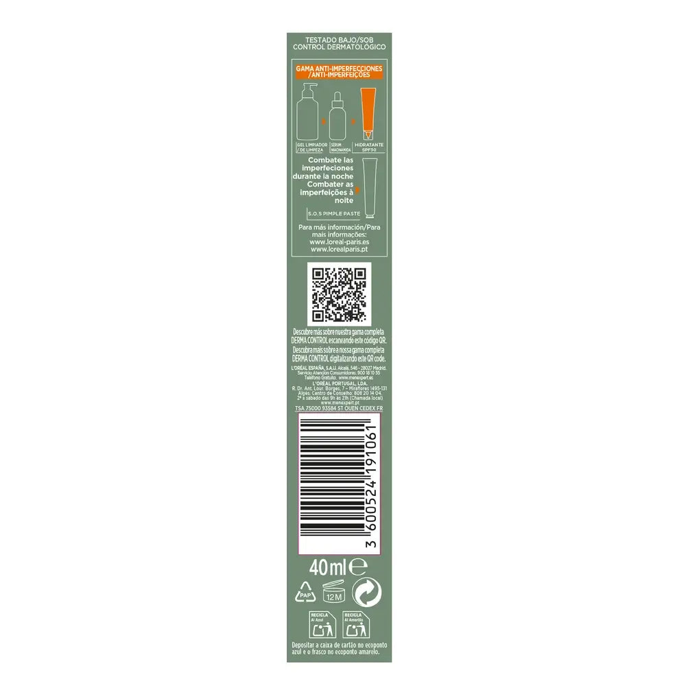 L'Oreal Paris Men Expert Derma Moisturiser Spf30, 40 ml