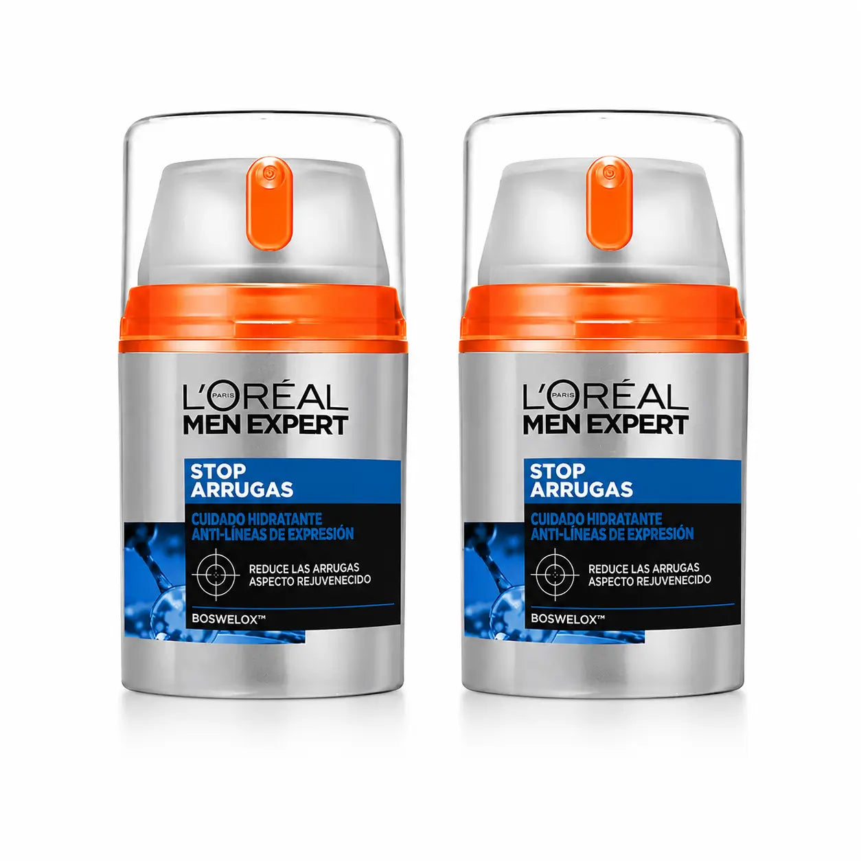 L'Oréal Paris Men Expert Stop-Wrinkle Trattamento Idratante Anti-Espressione Linee per Uomo 50 Ml , confezione da 2