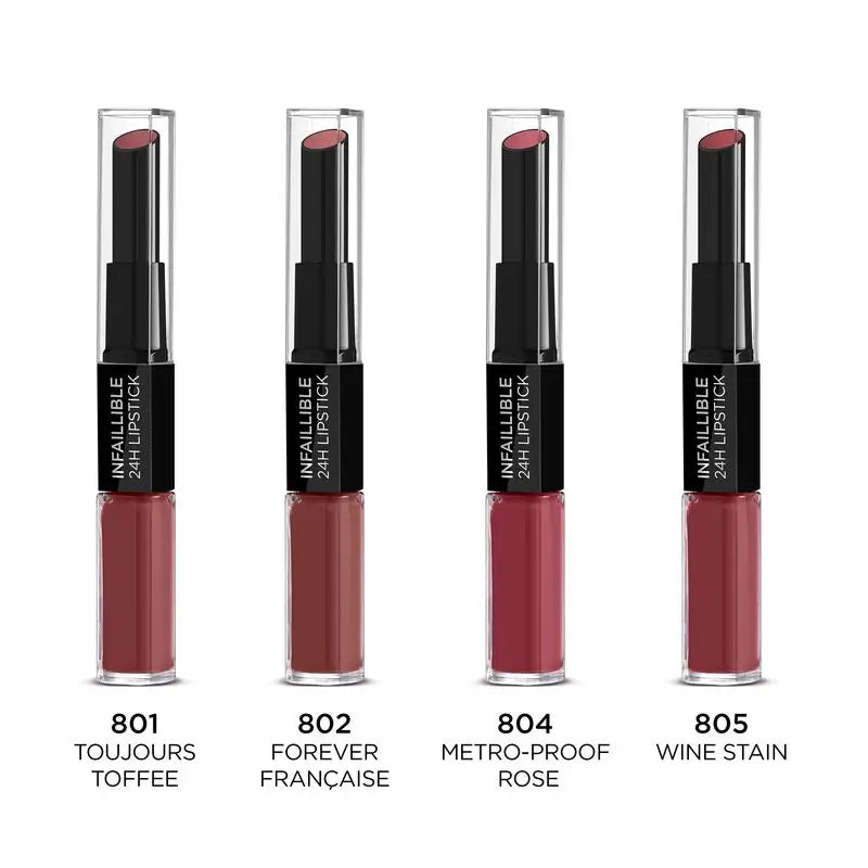 L'Oréal Paris 24H Infallible Rossetto Permanente Tonalità 801 Toujours Toffee