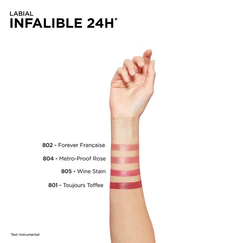 L'Oréal Paris 24H Infallible Rossetto Permanente Tonalità 804 Rosa Metro-Proof