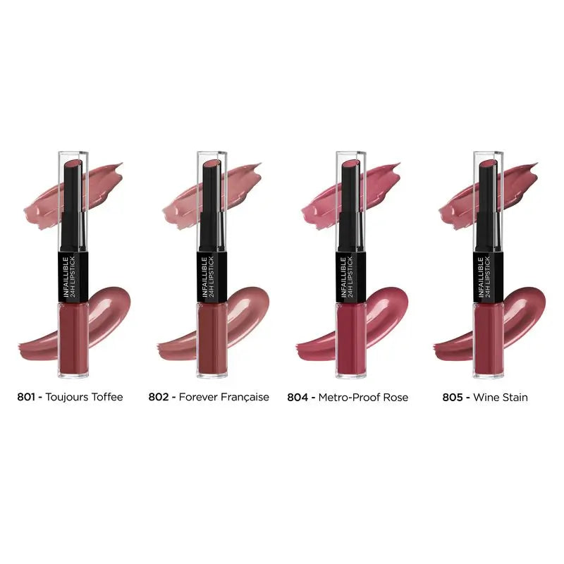 L'Oréal Paris 24H Infallible Rossetto Permanente Tonalità 804 Rosa Metro-Proof
