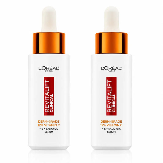 L'Oréal Paris Revitalift Clinical Serum [Siero antirughe] Con il 12% di vitamina C pura + vitamina E + acido salicilico, confezione da 2