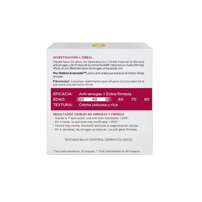 L'Oréal Paris Revitalift Crema Notte Antirughe - Con Pro-Retinolo - 50 Ml