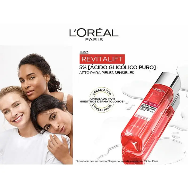 L'Oréal Paris Revitalift Tonico perfezionatore, estratto di anguria, pelle liscia e luminosa in 30 secondi, 180 ml