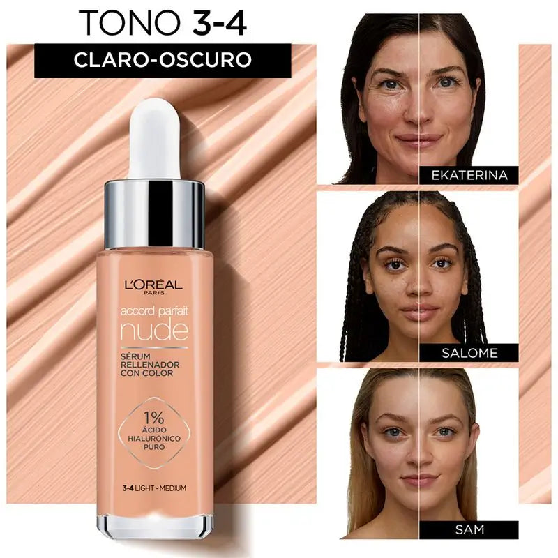 L'Oréal Paris Colour Serum Accord Parfait Tono 3-4 Chiaro-Medio