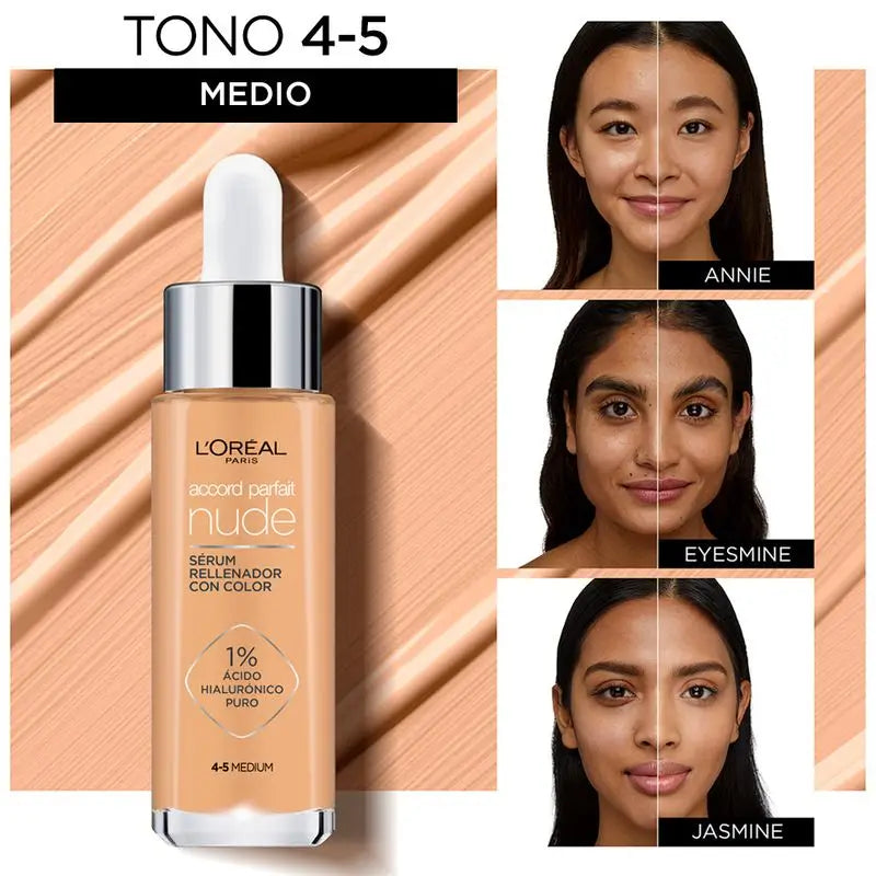 L'Oréal Paris Colour Serum Accord Parfait Tonalità 4-5 Media