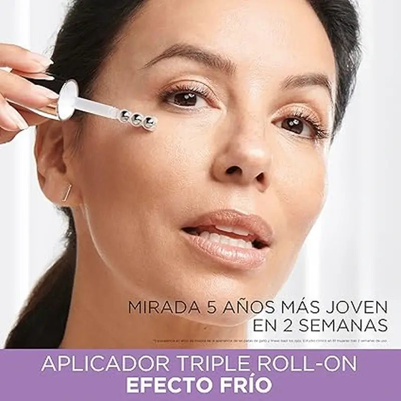 L'Oréal Paris Revitalift Filler Eye Serum: 2,5% Acido Ialuronico e Caffeina, Triplo Roll-On