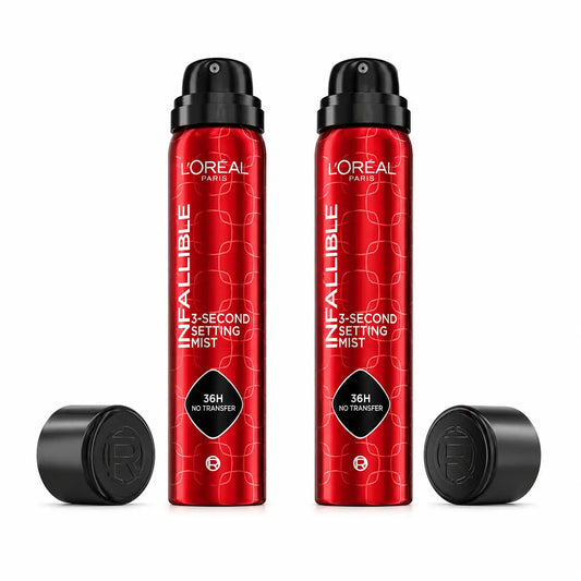 L'Oréal Paris Infaillible 36H Spray tensore a prova d'acqua e d'olio, confezione da 2
