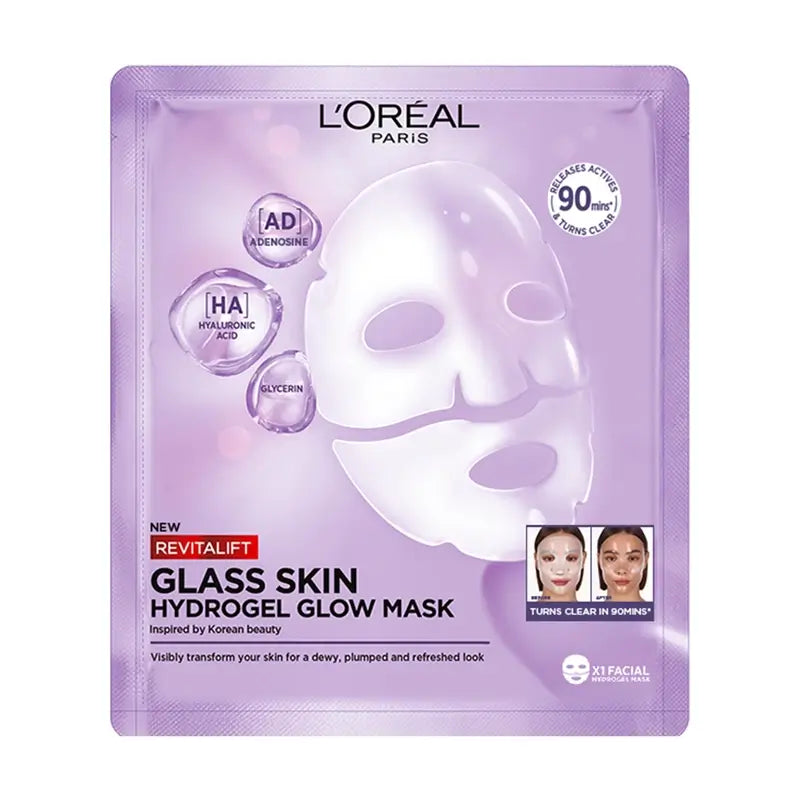L'Oréal Paris Tissue Mask Revitalift Filler Glass Skin Hydrogel Facial Mask , 1 unità