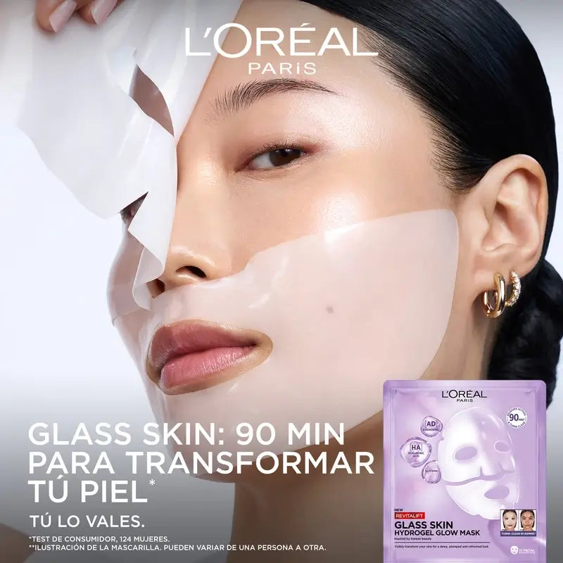 L'Oréal Paris Tissue Mask Revitalift Filler Glass Skin Hydrogel Facial Mask , 1 unità